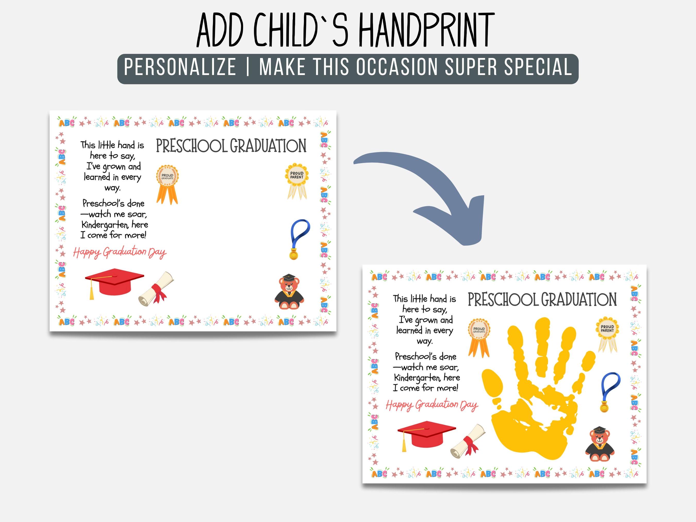 幼稚園卒業記念の手形クラフト、卒業記念の手形詩、最終日の手形アート、学校の記念品、保育活動 - Etsy 日本