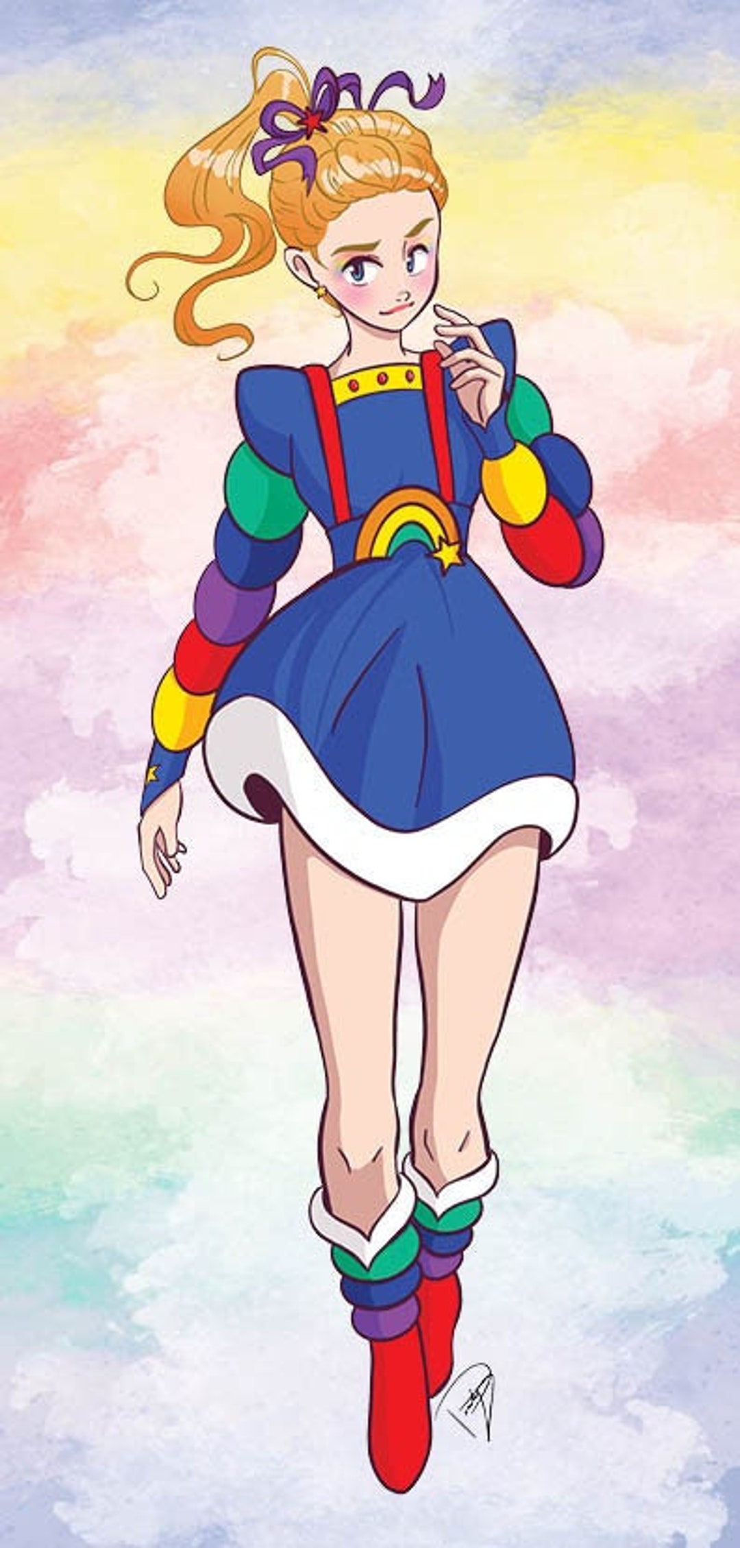 12 Rainbow Brite Watercolor 8 X 10 DIGITAL PRINTS 