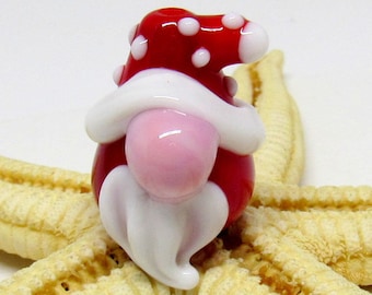 glassbead santa claus, bead or pendant, lampwork, MTO