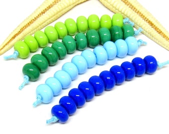 10 glassbeads spacer, 8mm x 5mm, colorchoice, hole 2mm, lampwork, MTO