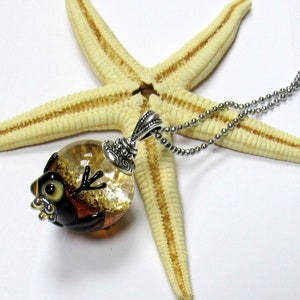 glass pendant with fropg, lampwork, muranoglass, MTO image 2