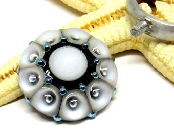 glass ring top, lampwork, with 2,5mm screw, 22mm