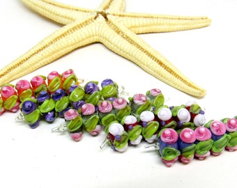 6 glassbeads spacer, 10mm x 5mm, colorchoice, hole 2mm, lampwork, MTO