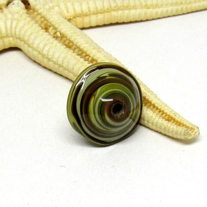 1 glass mushroom bead, lampwork, brown, muranoglass, MTO image 7