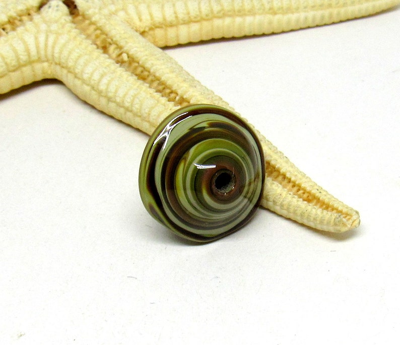 1 glass mushroom bead, lampwork, brown, muranoglass, MTO image 7