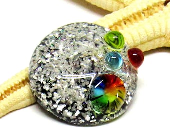 glass ringtop, 2,5mm nut, 20mm or 25mm, lampwork, changeable