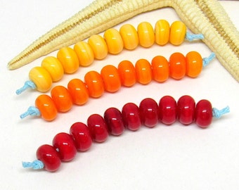 10 glassbeads spacer, 8mm x 5mm, colorchoice, hole 2mm, lampwork, MTO