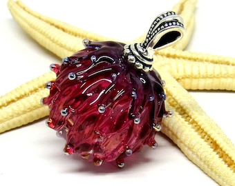 glass pendant, flower, lampwork, muranoglass, MTO