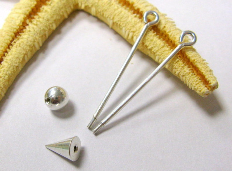 silver or gold color changeable pendant pins screwable pins equippable length 26mm 2pcs, 35mm