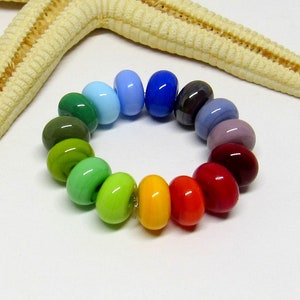 15 glassbeads spacer, lampwork, muranoglass, 8mm x 5mm, colorful, hole 2mm, MTO image 4