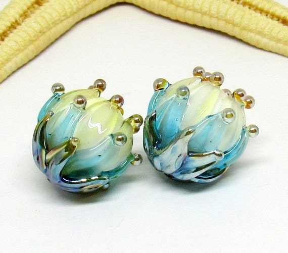 Perles blanches en verre de Murano - Audrey SeR | Bijoux en verre