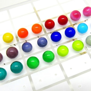 2 glass stud earrings, 7-8mm, colorchoice, lampwork, muranoglass , MTO
