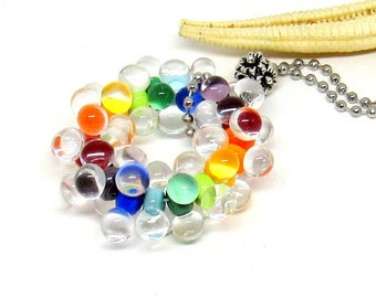 Glas Anhänger Bobbels klein, Regenbogen, bunt, Muranoglas, Lampwork, Anfertigung nach Bestellung