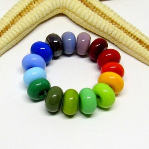 15 glassbeads spacer, lampwork, muranoglass, 8mm x 5mm, colorful, hole 2mm, MTO image 3