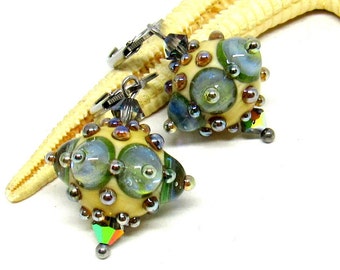 glass earrings, lampwork, muranoglass, MTO