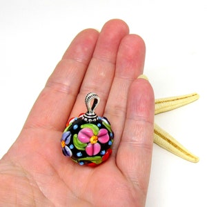 glass pendant flowers, lampwork, muranoglass, MTO image 5