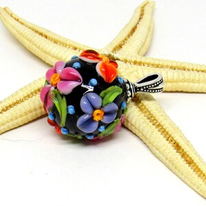 glass pendant flowers, lampwork, muranoglass, MTO image 2