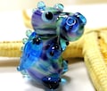 glass dragon, lampwork, muranoglass, 22mm x 15mm x 15mm, blue, hole 2mm, MTO product logo