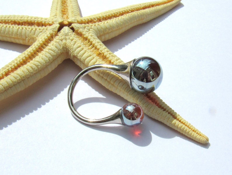 ring with glassbeads, muranoglass, lampwork, adjustable, MTO image 2