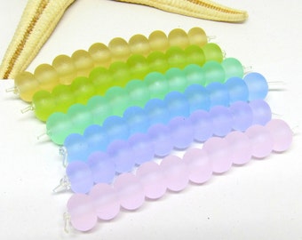 10 glassbeads spacer frosted, 8mm x 5mm, pastells, colorchoice, hole 2mm, lampwork, MTO