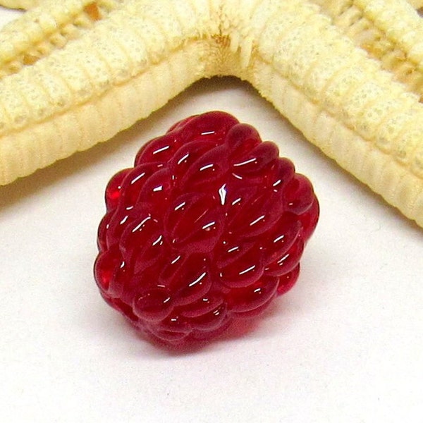 1 glass raspberry bead, muranoglass, lampwork, hole 2mm, MTO