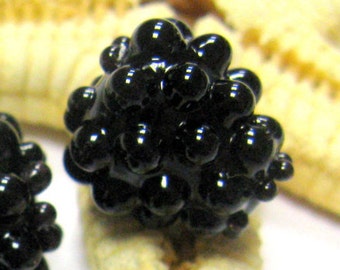 1 blackberry bead, bramble, lampwork, muranoglass, hole 2mm, MTO
