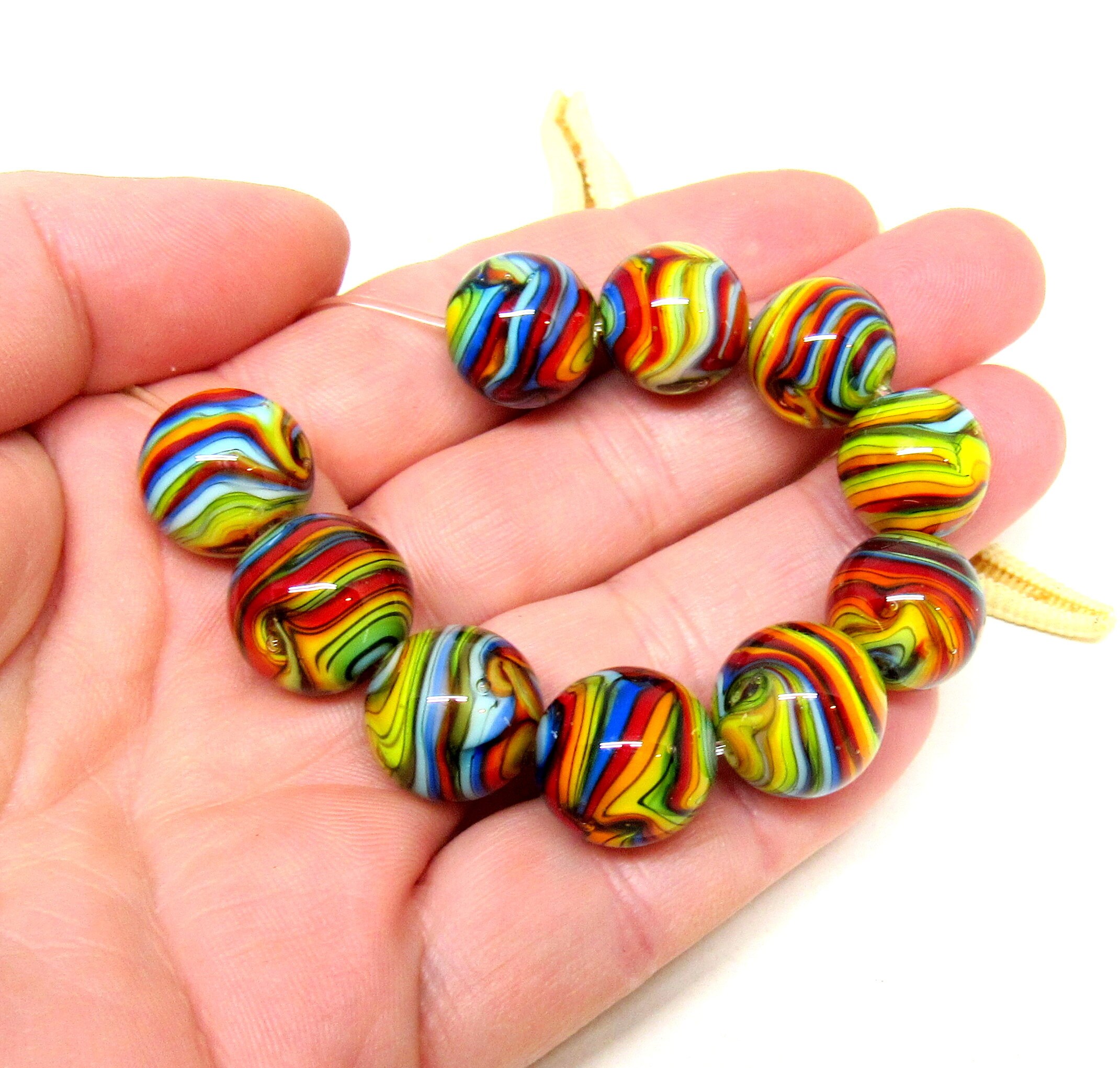 thumbnail image 2 of 10 Rainbow AB Lustre Star Beads – 14mm Faceted Glass Beads For Jewelry Making, Top Drill 2 of 13
