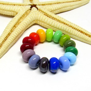 15 glassbeads spacer, lampwork, muranoglass, 8mm x 5mm, colorful, hole 2mm, MTO image 2