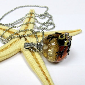 glass pendant with fropg, lampwork, muranoglass, MTO image 4