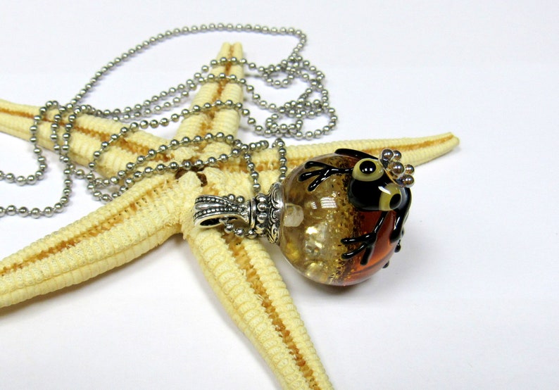 glass pendant with fropg, lampwork, muranoglass, MTO image 4