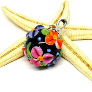 glass pendant flowers, lampwork, muranoglass, MTO image 3