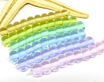 10 glassbeads spacer, 8mm x 5mm, pastells, colorchoice, hole 2mm, lampwork, MTO