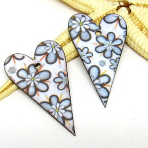 SALE!!! 2 copper-elements enameled, components for making jewelry, ready to ship