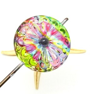 glassbead, lampwork, muranoglass, 40mm x 17mm, colorful, hole 2mm, made to order image 8