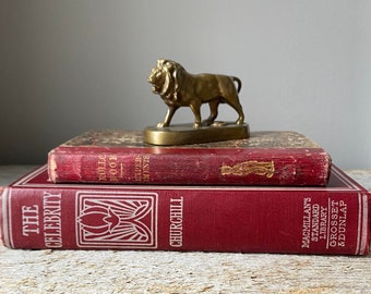 Decorative Book Set with two Antique Books Perfect for Home Library Decor or Bookshelf Decor.Holiday Mantle Decor for Cabin or Lake House.