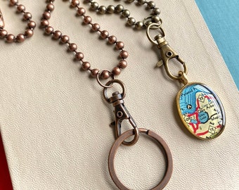 COPPER Chunky Ball Chain. Charm Holder Necklace. Glasses Holder Necklace. 20 inches to 40 inches long. 4.5mm size - Extra Large.