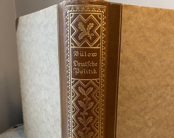 Deutsche Politik by Bulow 1916. Rare Antique German History Book. German Politics Book.