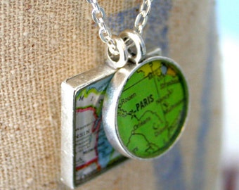 Personalized Gifts for Women. Moving Away Map Gift Necklace. Handmade Artisan Custom Order.