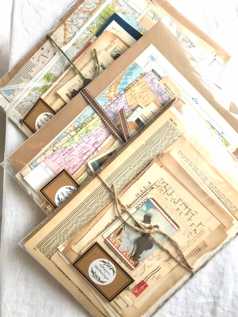 French Junk Journal Kit.Ephemera Pack for your Art Journal.Mixed Media Supplies.
