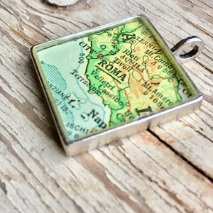 Personalized Map Necklace. Custom Order Jewelry. Handmade Map Keychain. Boyfriend Keychain. Best Friend Gift. image 4