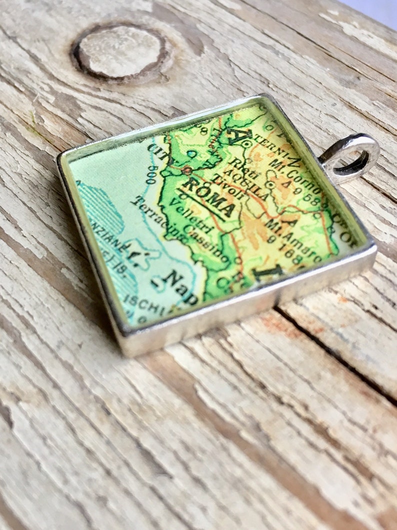 Personalized Map Necklace. Custom Order Jewelry. Handmade Map Keychain. Boyfriend Keychain. Best Friend Gift. image 4