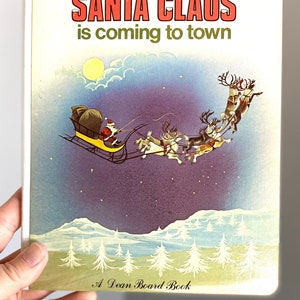 Vintage Children's Holiday Book Set. 1980's Christmas Books. Santa Claus Is Coming To Town. Set of 2 Dean Board Books. image 3