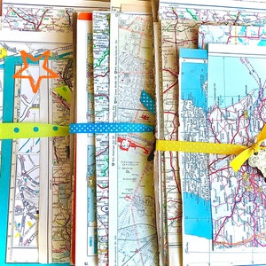 Old Vintage Maps, Travel Journal Ephemera, Scrapbook Paper, DIY Kit, Handmade Pack for Crafting Artsy Gifts For Friends.Christmas Gifts.