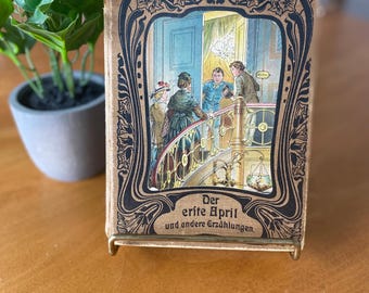 Antique German Children's Book. April Fool's Day By Clementine Sprengel. Rare Hardcover Book in German. Art Nouveau cover.