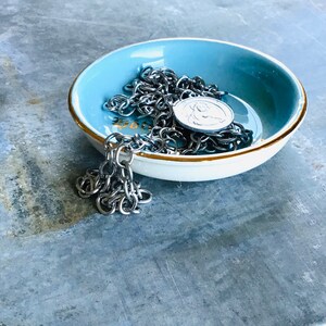 Long Silver Chain Necklace. Stainless Steel Metal Oval Link. Large Link Necklace For Pendants or Charms. image 3