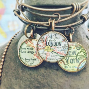 Personalized Map Necklace. Custom Order Jewelry. Handmade Map Keychain. Boyfriend Keychain. Best Friend Gift. image 3