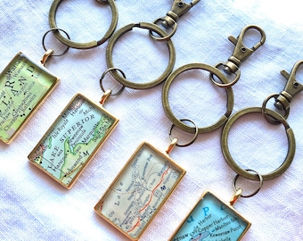 Personalized Keychain.Gift for Him.His Hometown or Favorite Place. Custom Map Keychain.Boyfriend Gift.Husband Gift.Handmade Gift.