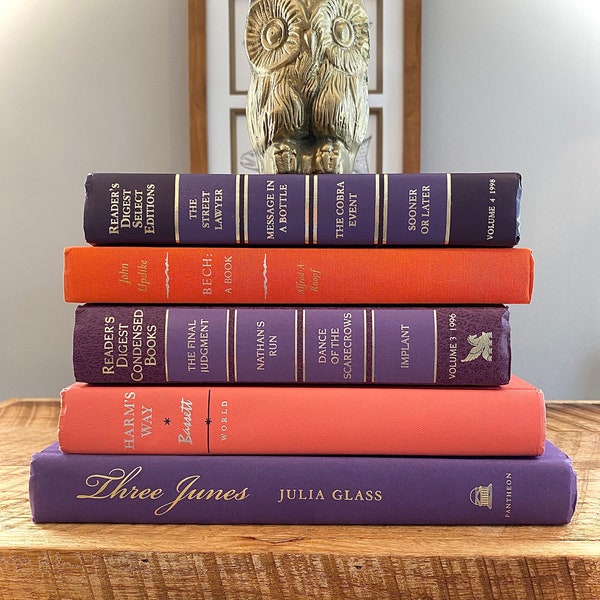 Purple Book Set for Aesthetic Room Decor. Funky Colorful Book Bundle for Bookshelf Decor. Apartment Decor. Used Repurposed Books.