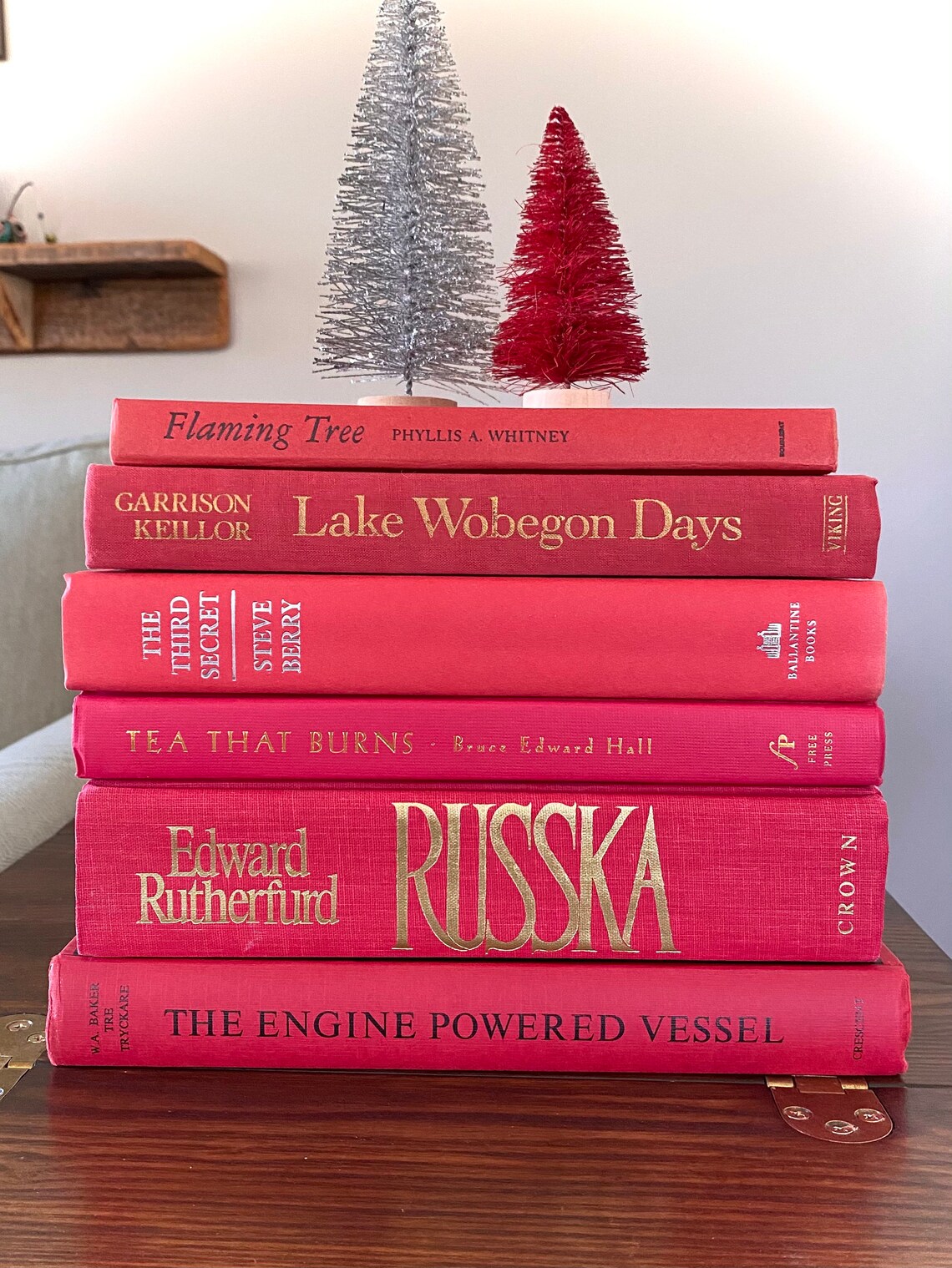 Coffee Table Books.Red Book Stack for your Table Top. Etsy