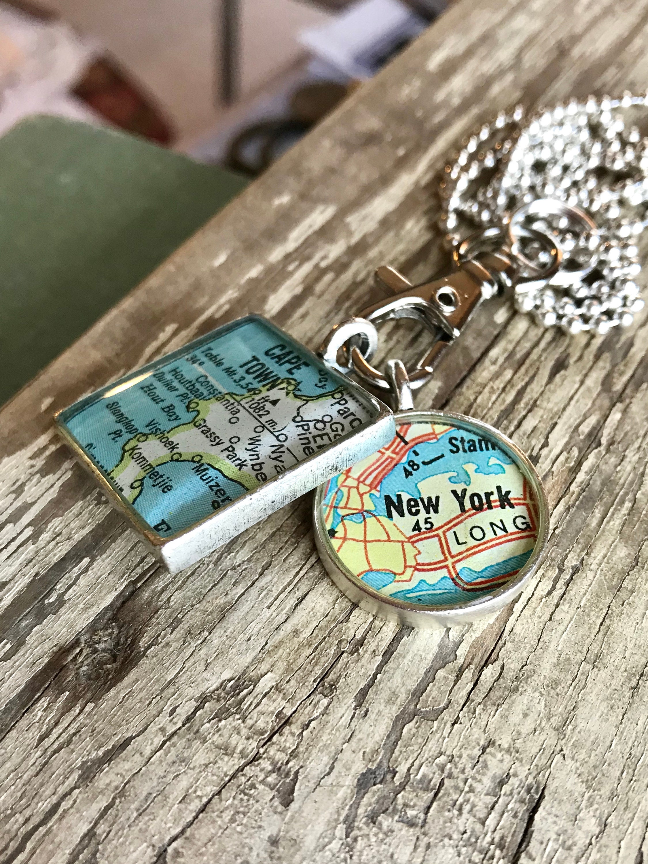 Silver Charm Necklace.Charm Holder.Charm Necklace.Long Chain Etsy.de